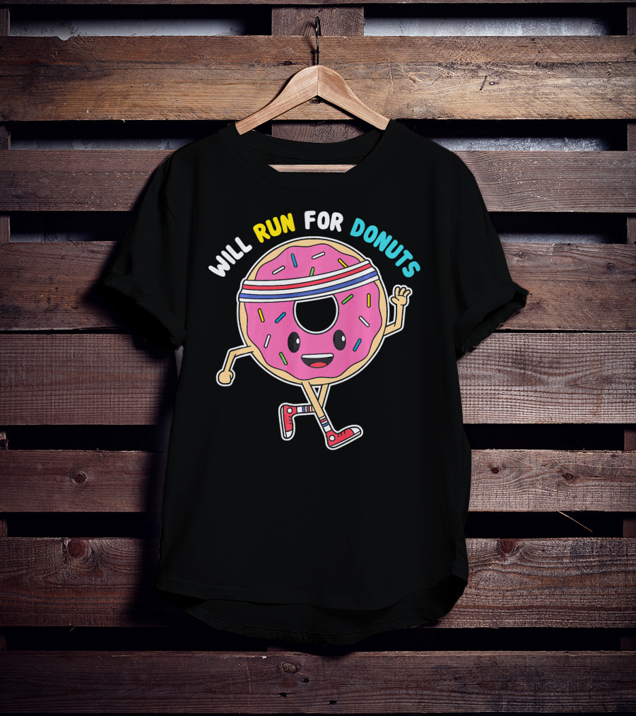 Will Run For Donuts Jogging Donut Exercise T-Shirt