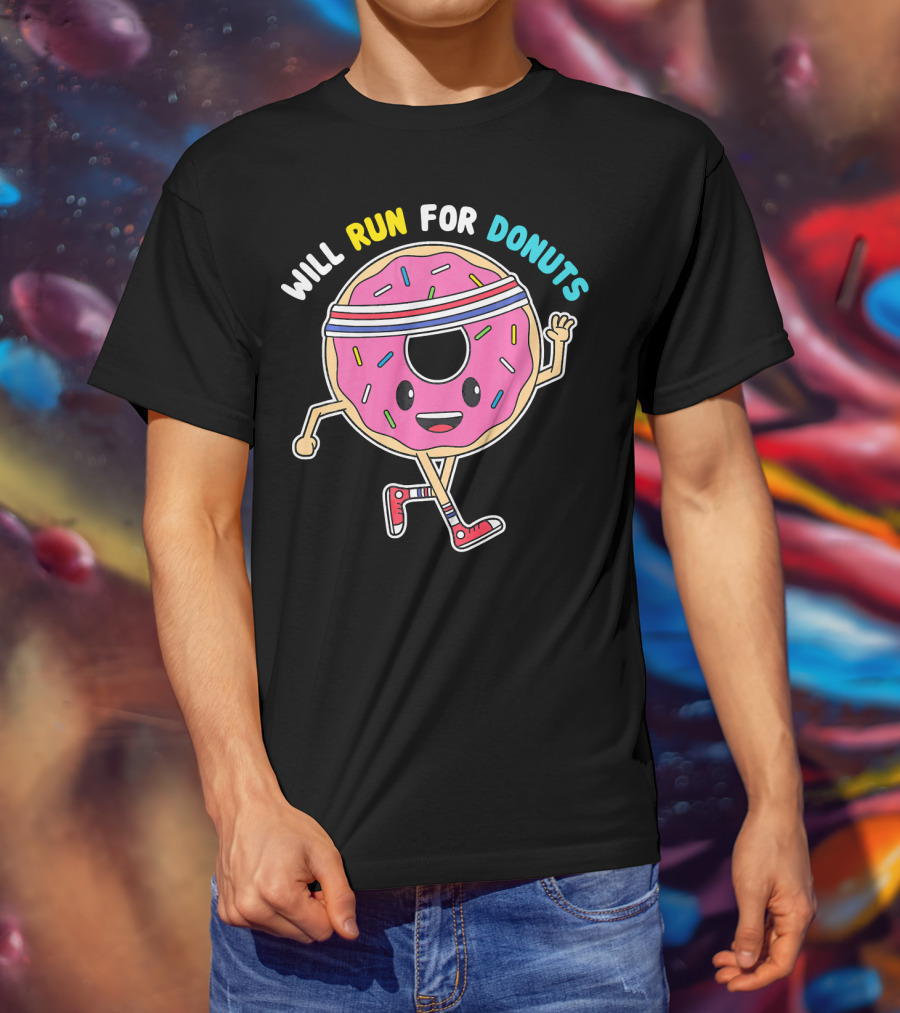 Will Run For Donuts Jogging Donut Exercise T-Shirt