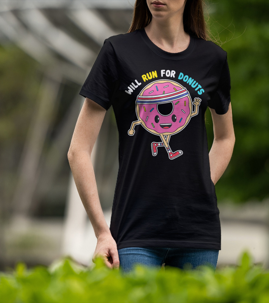 Will Run For Donuts Jogging Donut Exercise T-Shirt