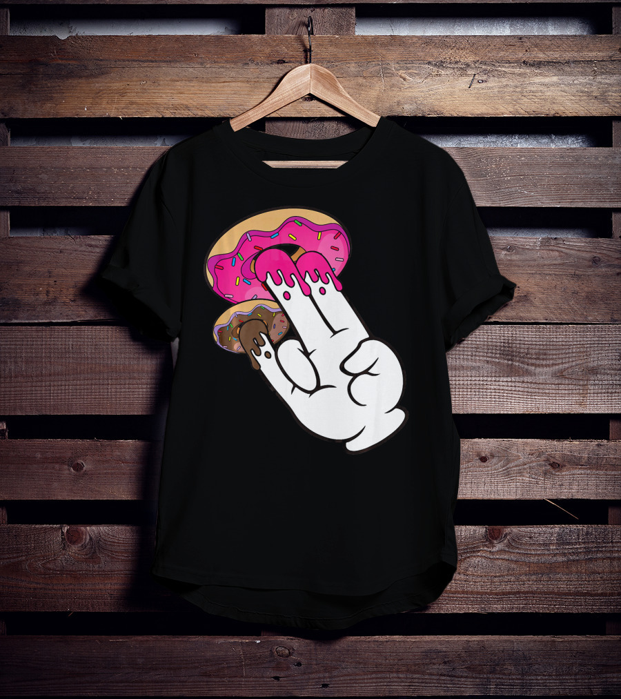 Funny Donuts With The Shocker Hand Gesture And Sprinkled Frosting T-Shirt