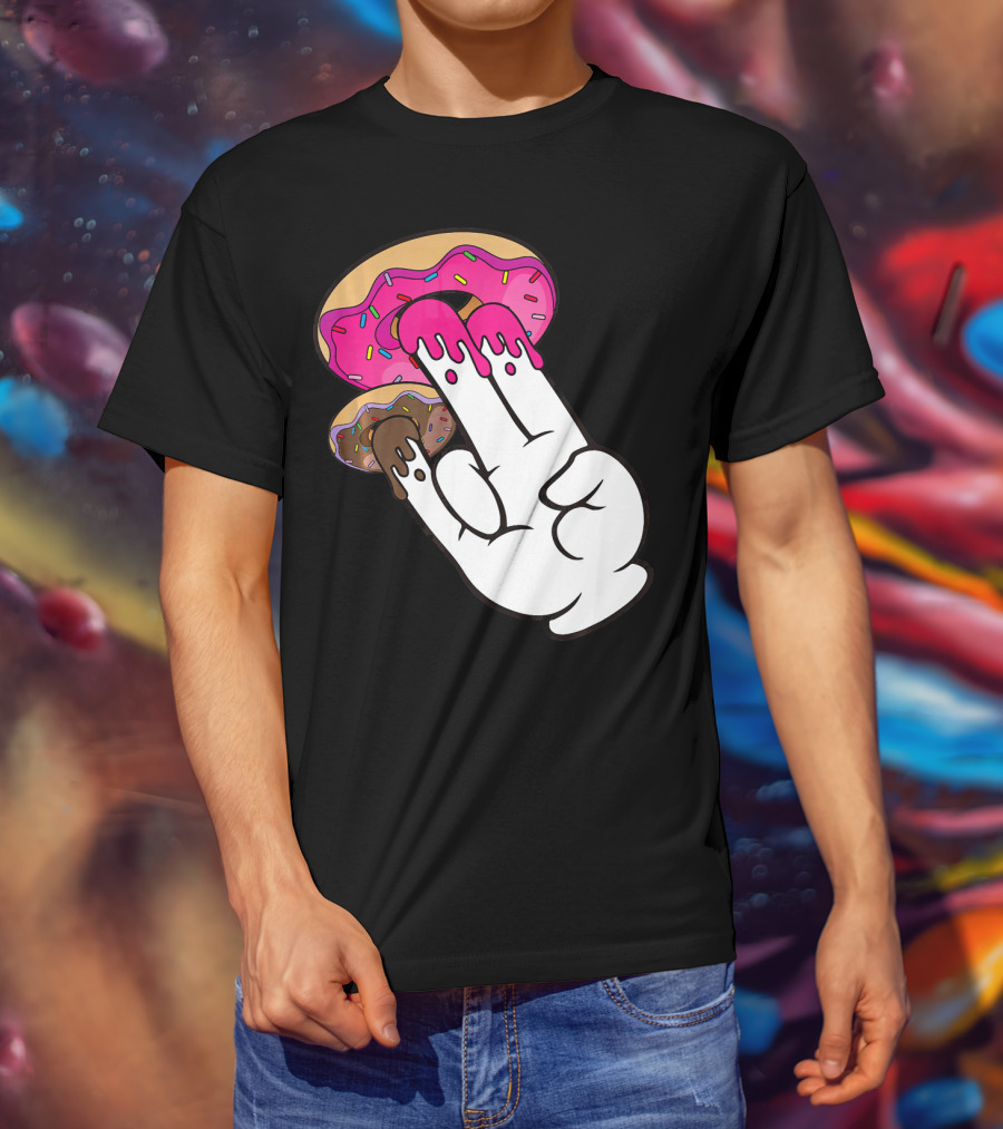Funny Donuts With The Shocker Hand Gesture And Sprinkled Frosting T-Shirt