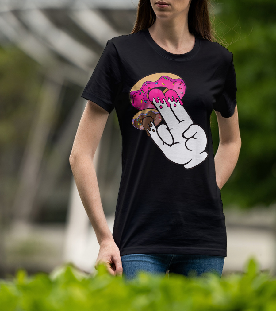 Funny Donuts With The Shocker Hand Gesture And Sprinkled Frosting T-Shirt