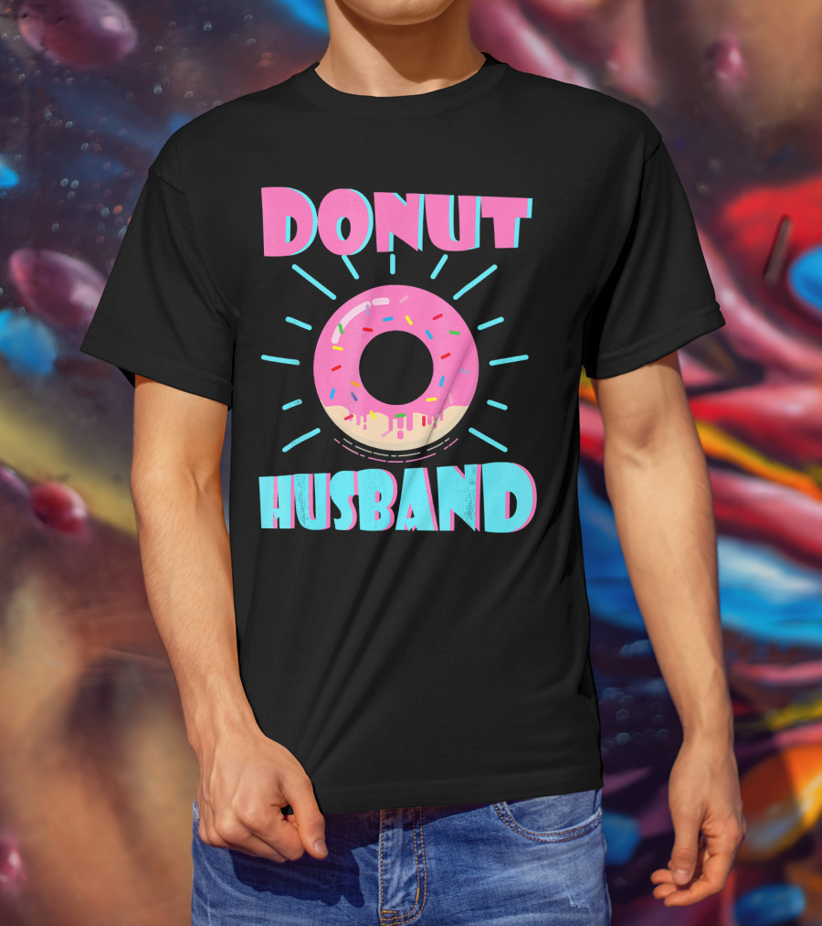 Donut Husband Pink Frosted Donut With Sprinkles T-Shirt