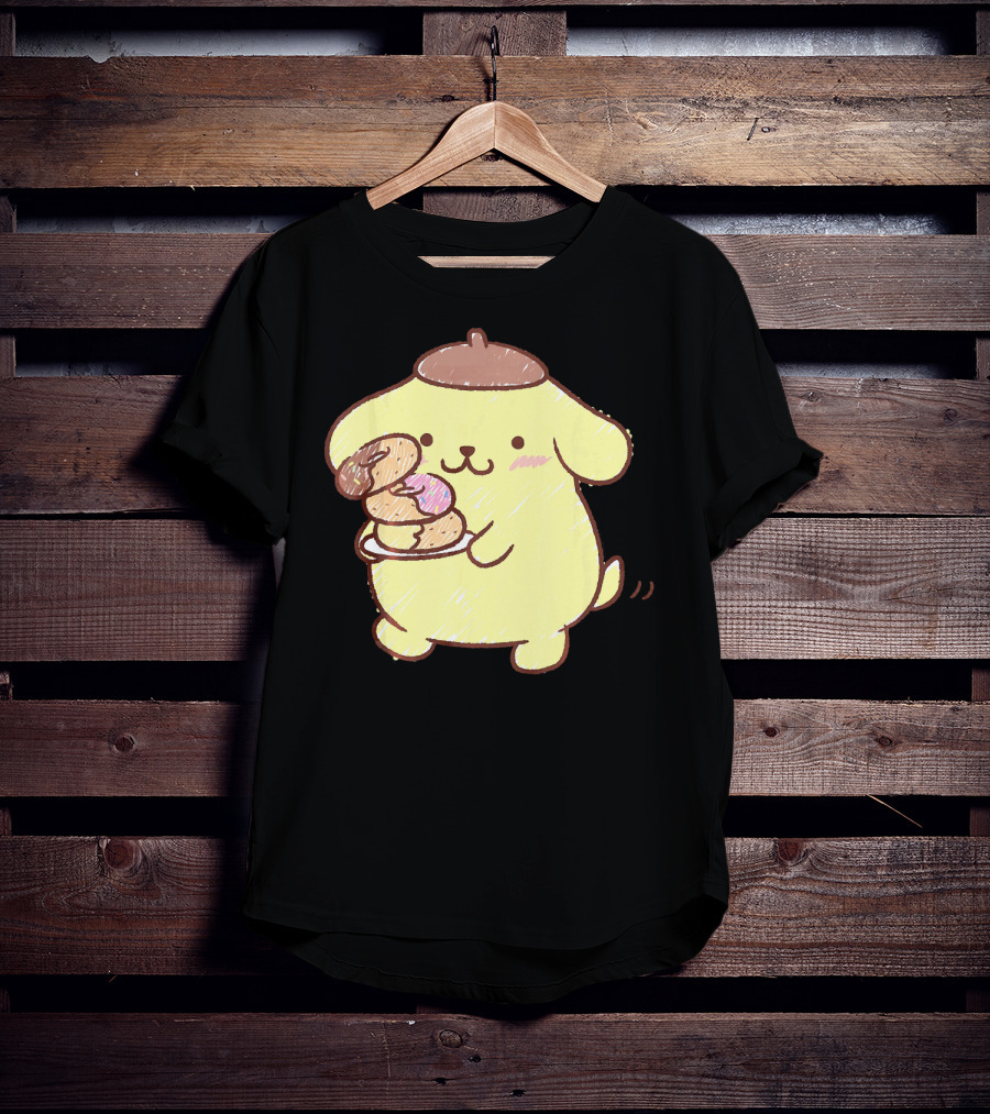 Pompompurin Enjoying Sweet Donuts T-Shirt