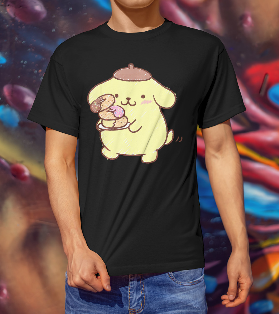 Pompompurin Enjoying Sweet Donuts T-Shirt