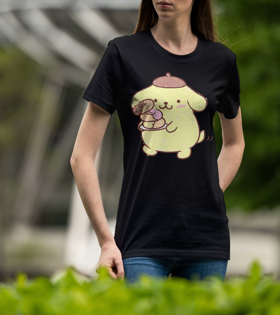 Pompompurin Enjoying Sweet Donuts T-Shirt