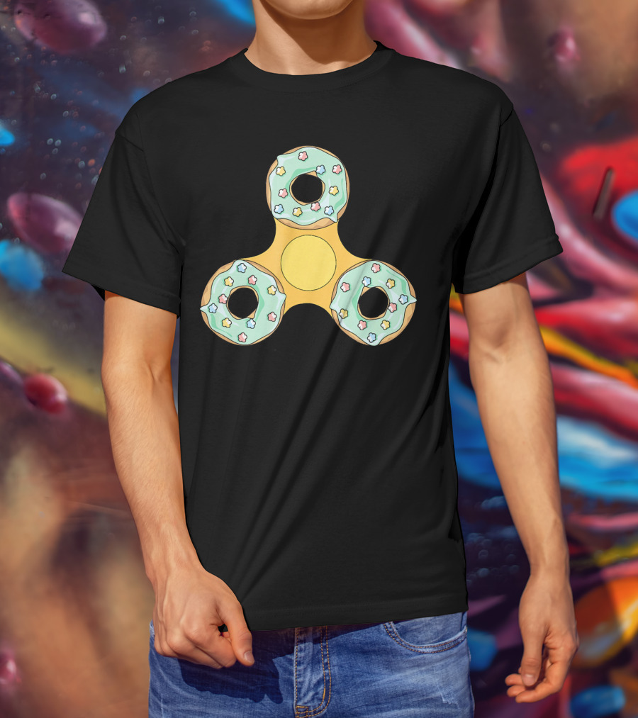 Fidget Spinner Donut Design With Sprinkles T-Shirt