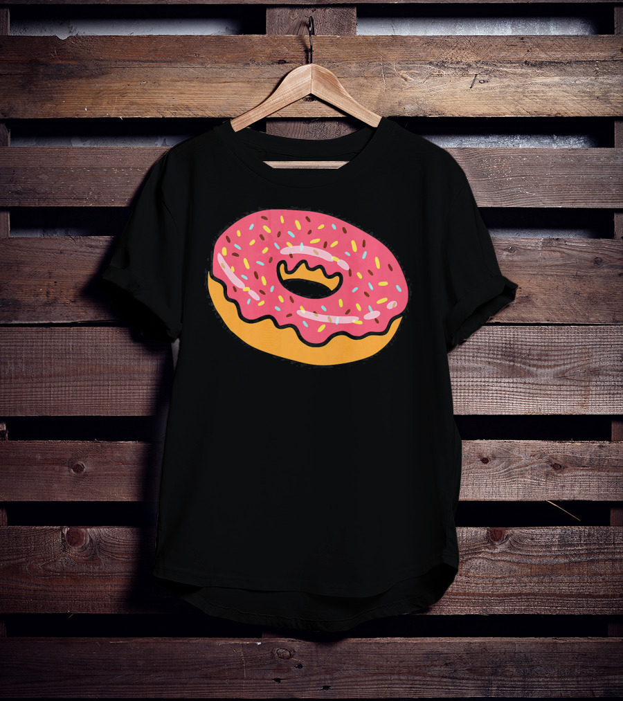 Pink Frosted Donut With Sprinkles T-Shirt