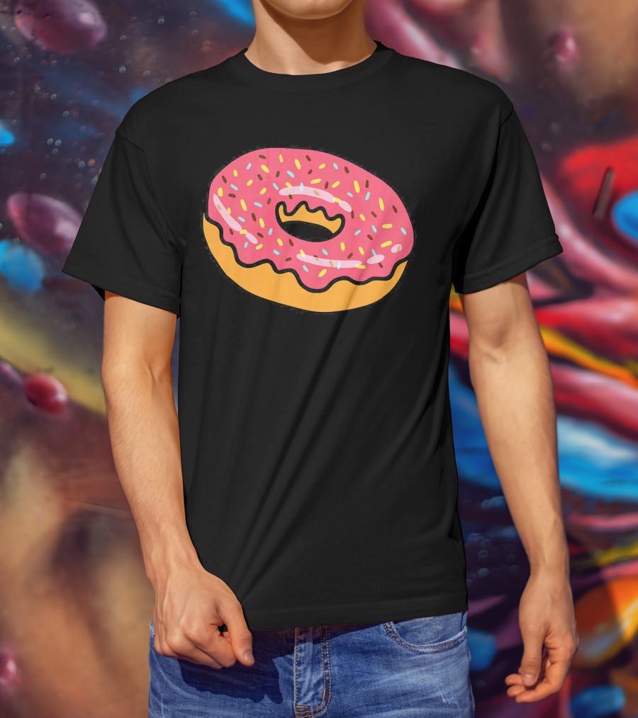 Pink Frosted Donut With Sprinkles T-Shirt
