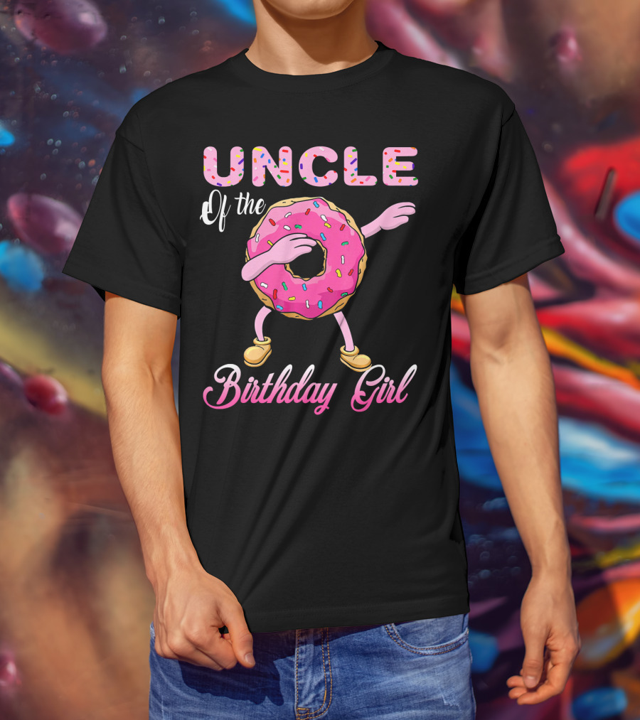UNCLE Of The Birthday Girl Donut Dab T-Shirt