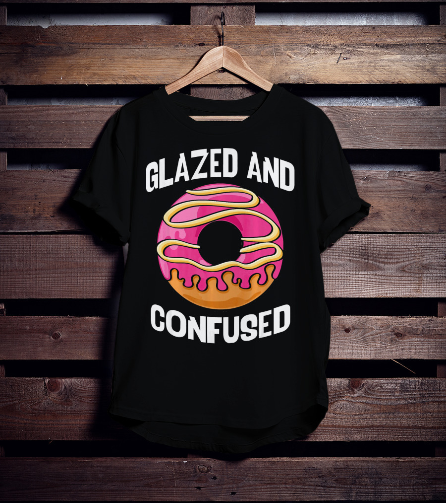 Glazed And Confused Pink Donut With Dripping Icing T-Shirt