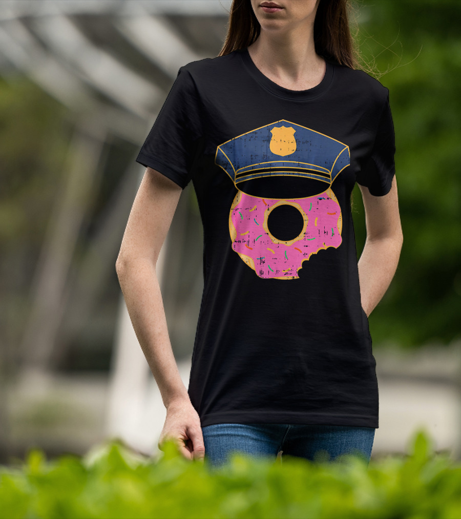 Donut Sprinkles Police Hat Cop Awesome Iconic T-Shirt
