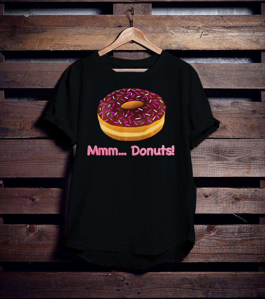 Mmm Donuts Emoji Cool Sprinkles Chocolate Frosting T-Shirt