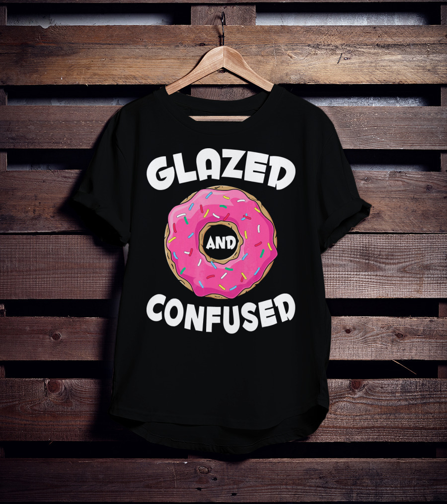 Glazed And Confused Funny Donut Lovers Pink Sprinkles T-Shirt