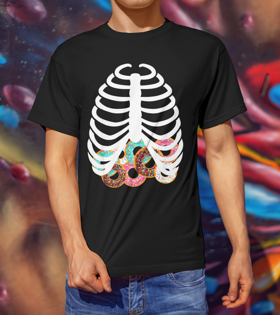 Halloween Adult Kids Rib Bone Donut Food Costume T-Shirt
