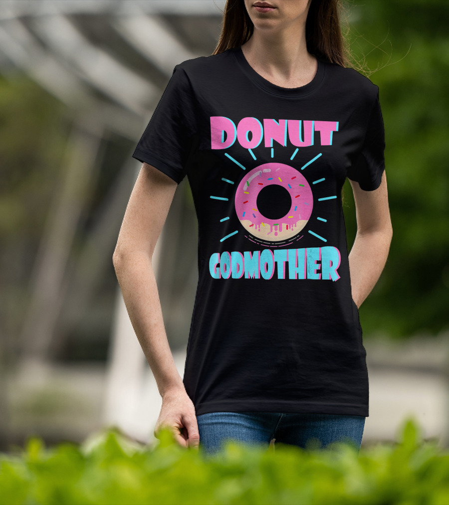 Donut Godmother Pink Frosted Donut With Sprinkles T-Shirt