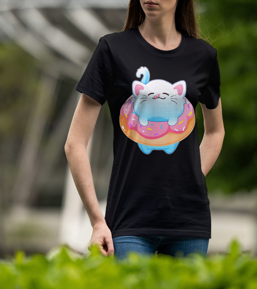 Donut Cat Kitty Lovers Sprinkled Sweet Treat Feline Delight T-Shirt