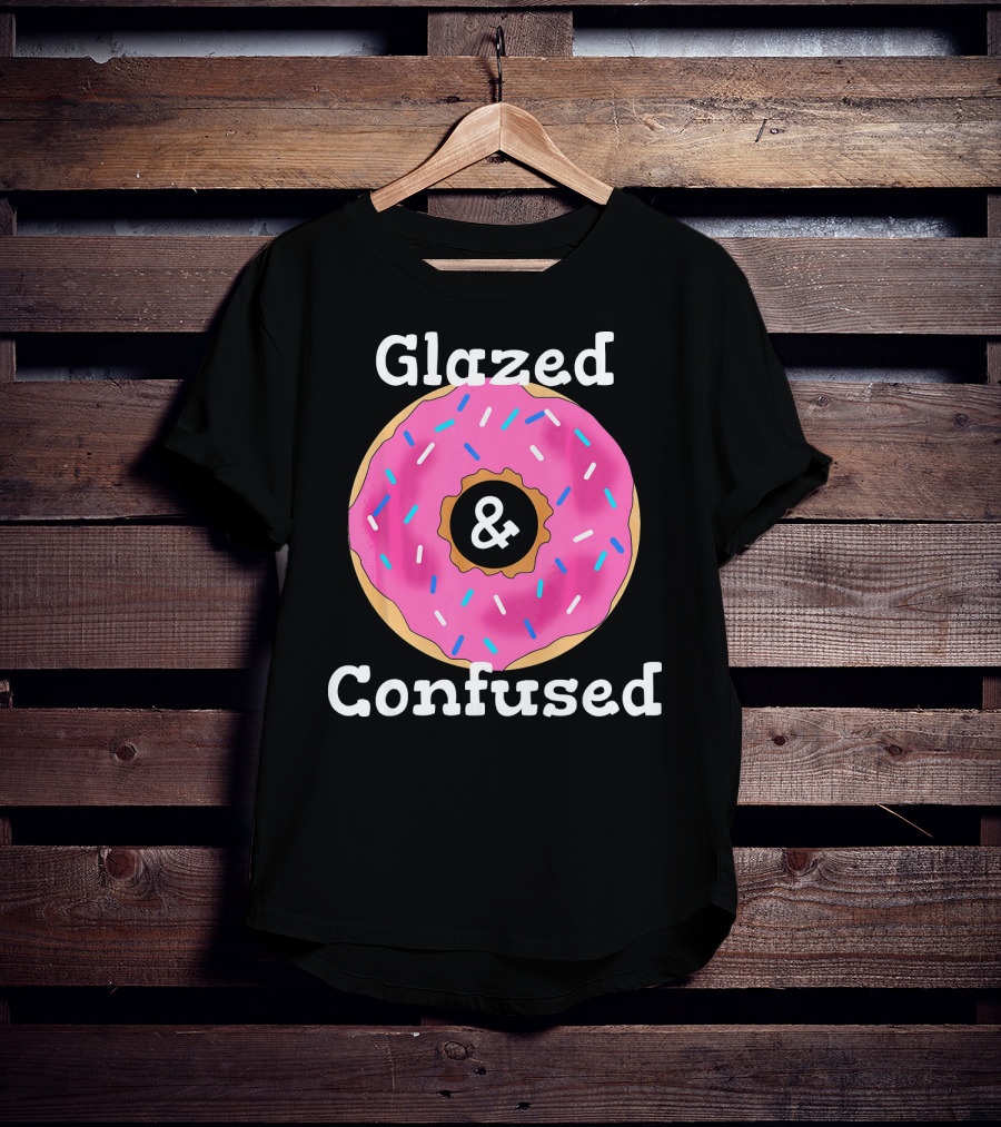 Glazed And Confused With Pink Sprinkled Donut T-Shirt