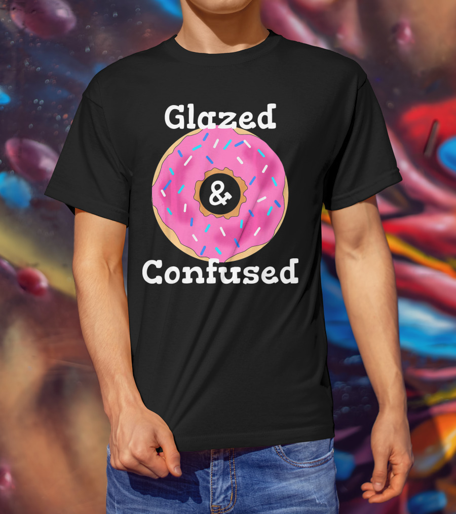 Glazed And Confused With Pink Sprinkled Donut T-Shirt