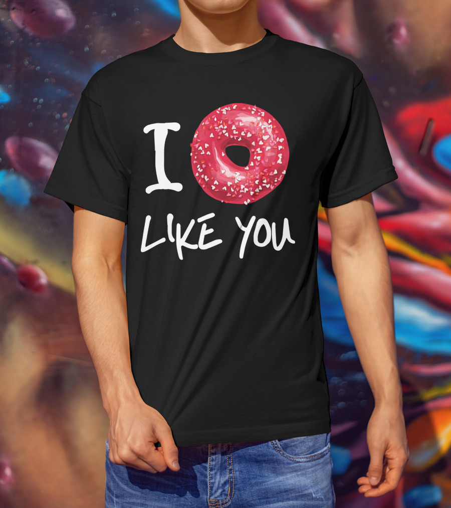 I Doughnut Like You Donut Funny Men Red Sprinkled Heart Doughnut T-Shirt