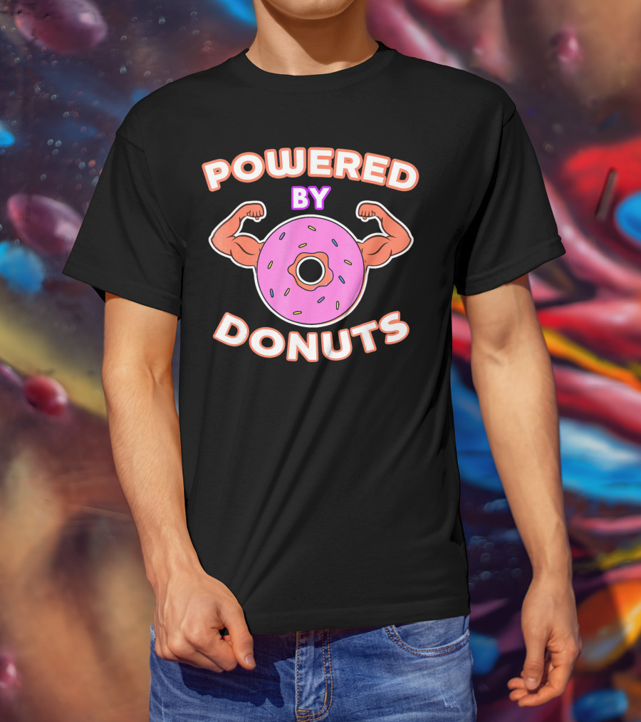 Powered By Donuts Muscle Pink Sprinkles T-Shirt