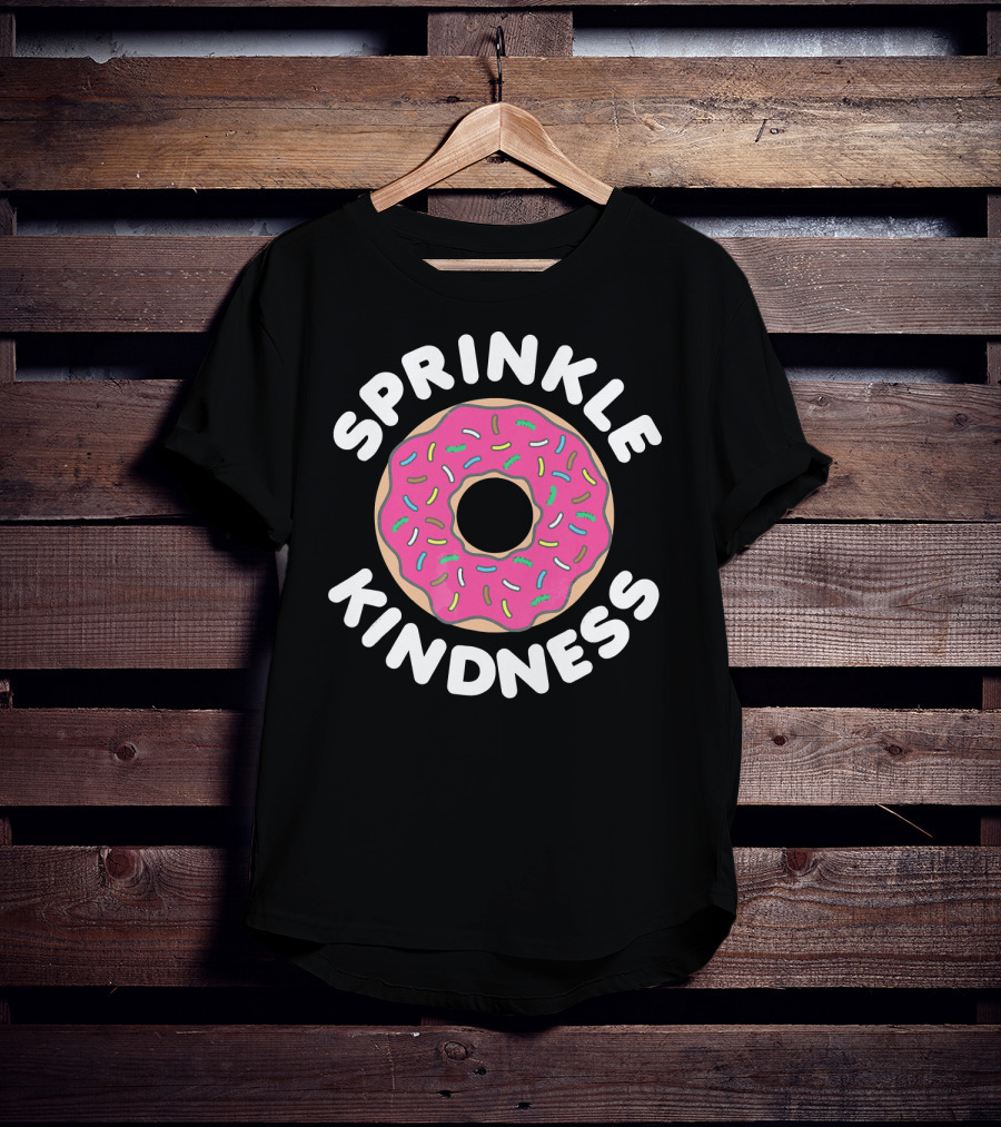 Sprinkle Kindness Pink Donut With Colorful Sprinkles T-Shirt