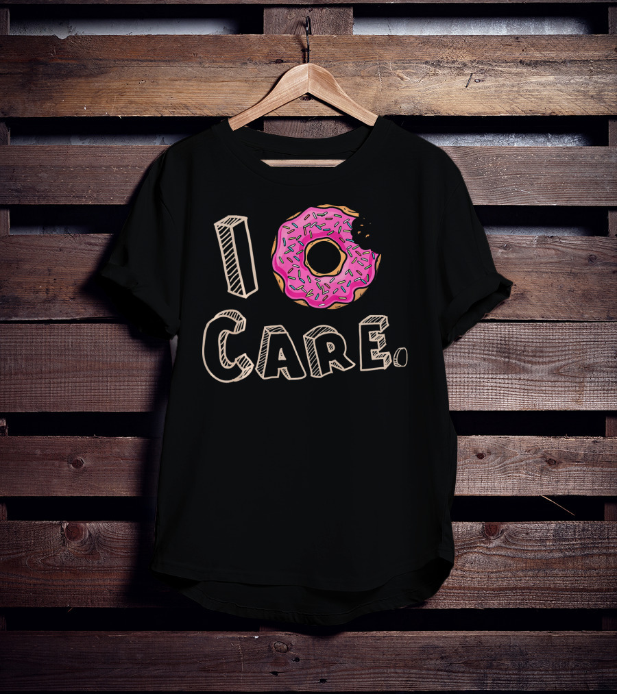 I Donut Care Pink Sprinkle Food Humor T-Shirt