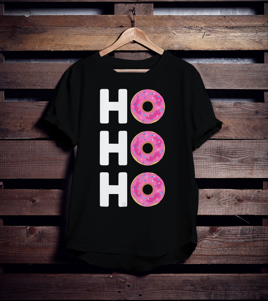 HO HO HO Funny Christmas Donut T-Shirt