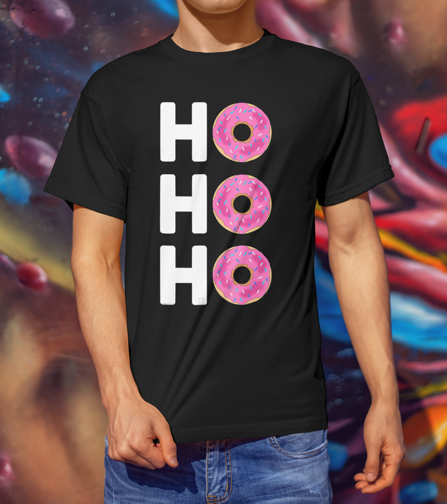 HO HO HO Funny Christmas Donut T-Shirt