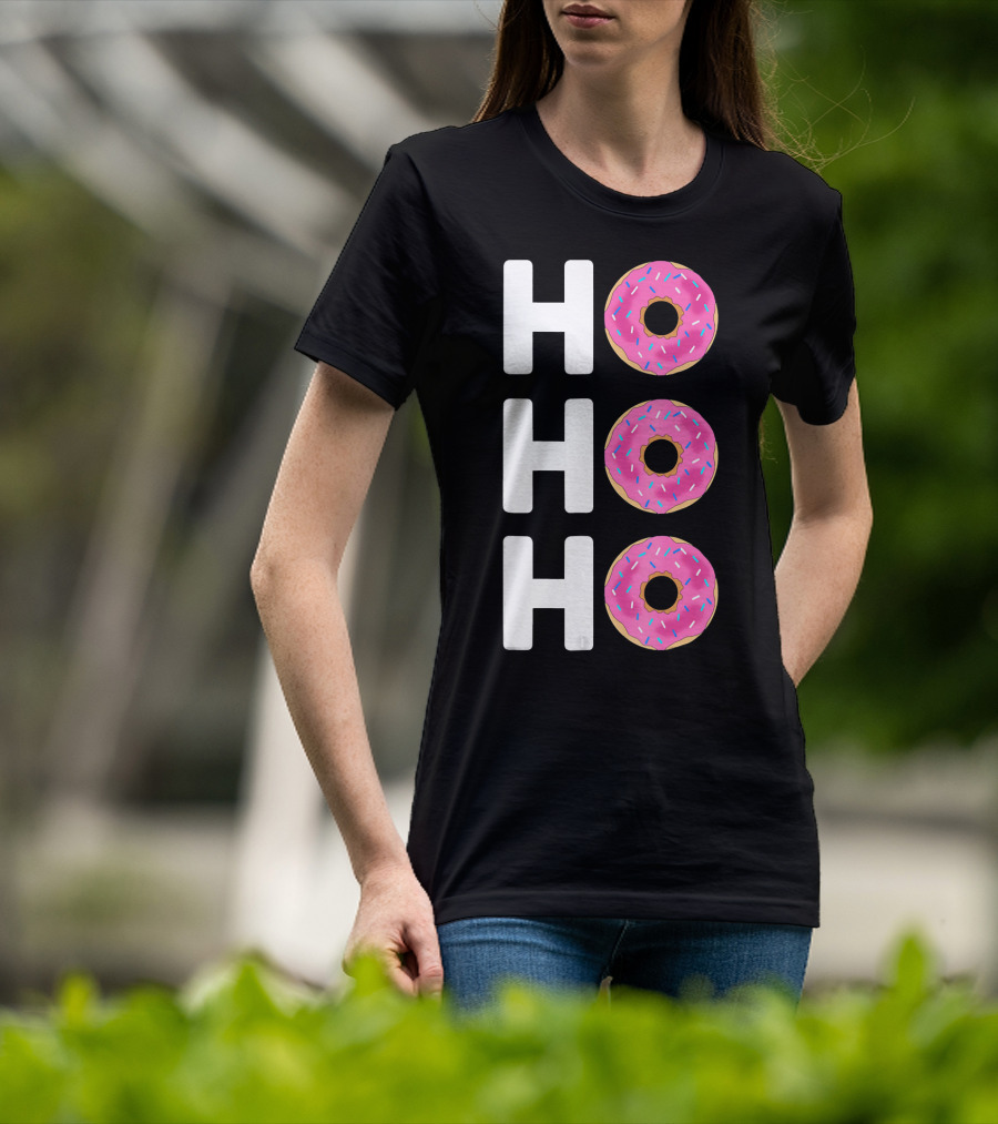 HO HO HO Funny Christmas Donut T-Shirt