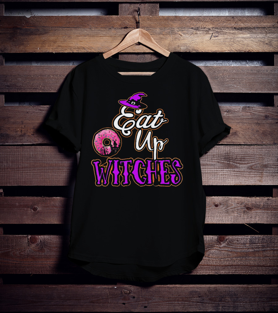 Eat Up Witches Donut Funny Halloween Cos T-Shirt