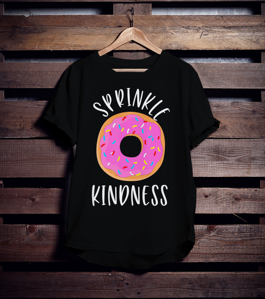 Sprinkle Kindness Donut Anti Bullying Pink Frosted Doughnut T-Shirt