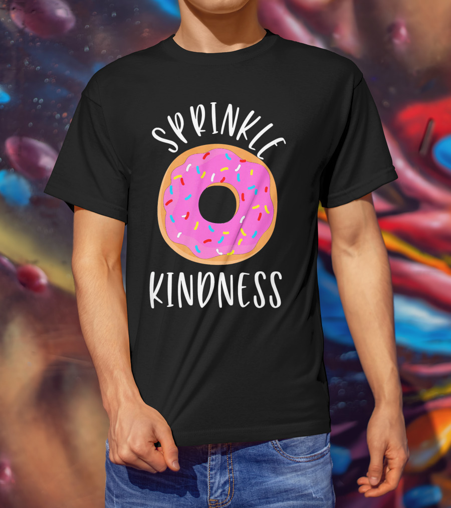 Sprinkle Kindness Donut Anti Bullying Pink Frosted Doughnut T-Shirt