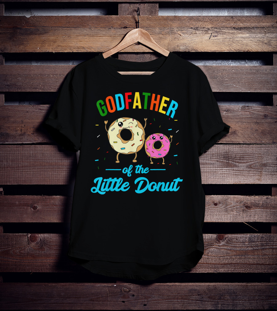 Godfather Of The Little Donut Colorful Sprinkled Donuts And Text T-Shirt