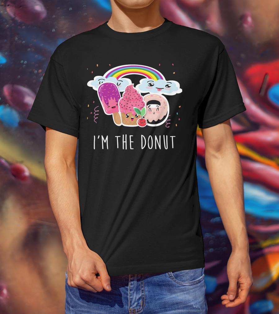 I'm The Donut Cute Funneh Kids Happy Family Rainbow Ice Cream Clouds T-Shirt