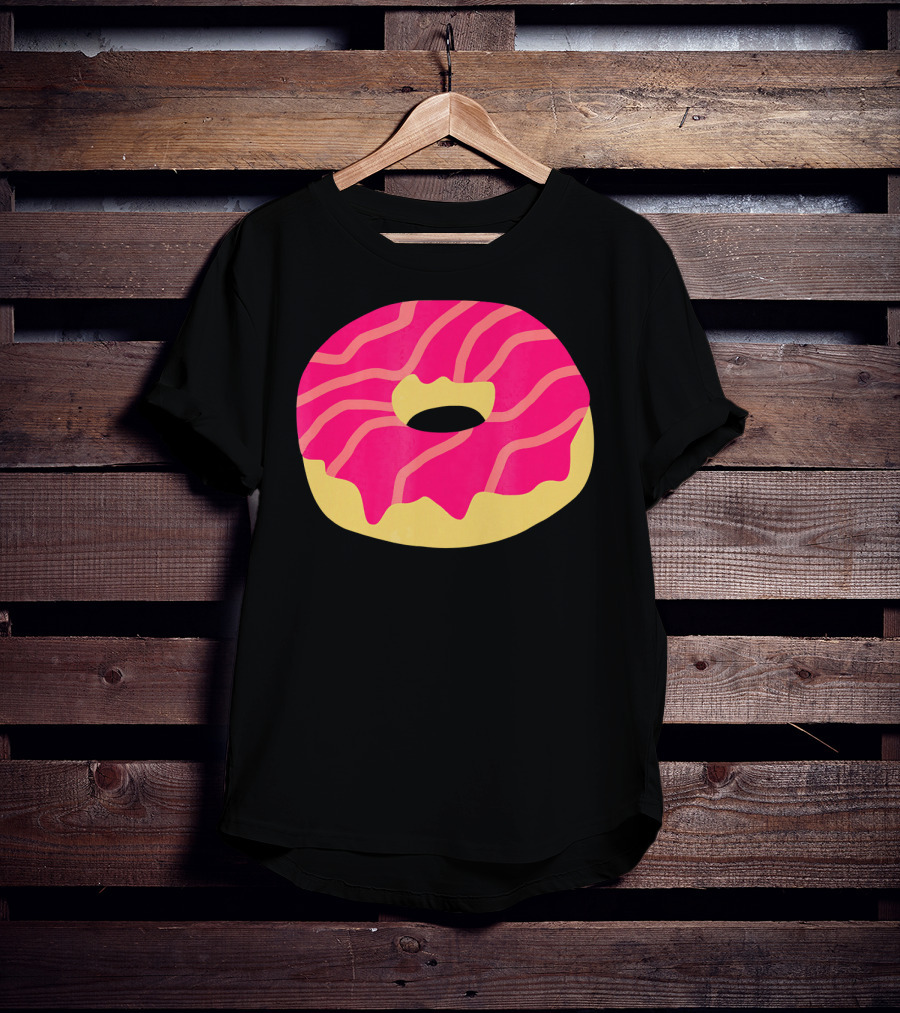 Donut With Pink Glaze And Vibrant Stripes T-Shirt