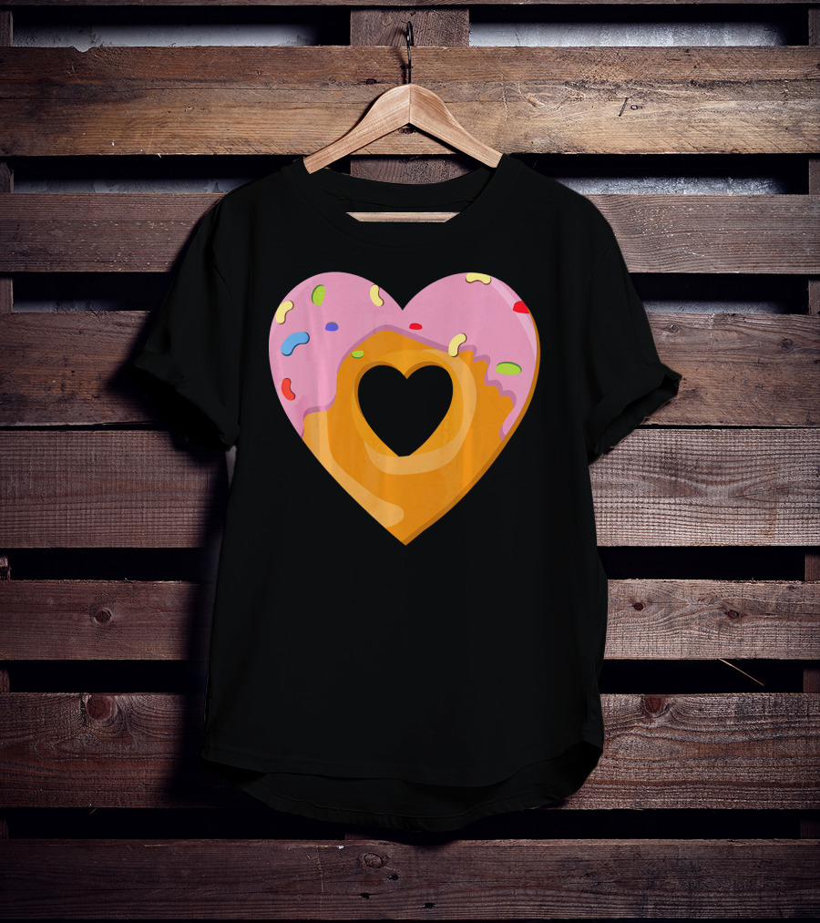 Donut Heart Cute Donut Heart WomenYouth Va T-Shirt