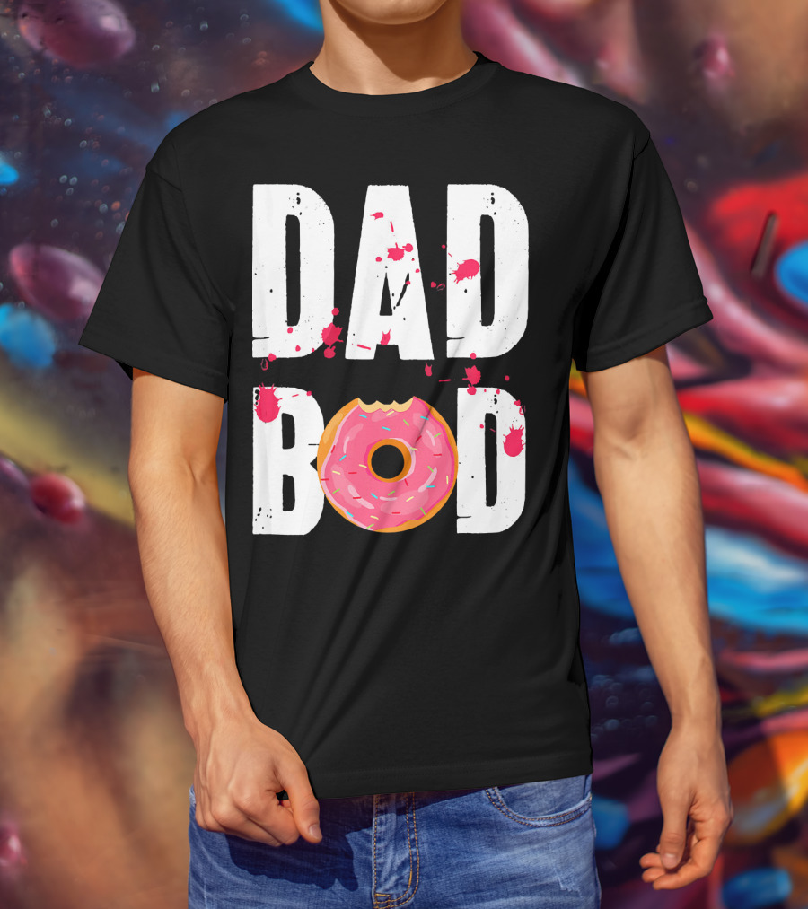 Dad Bod Donut Pink Sprinkle Humor T-Shirt