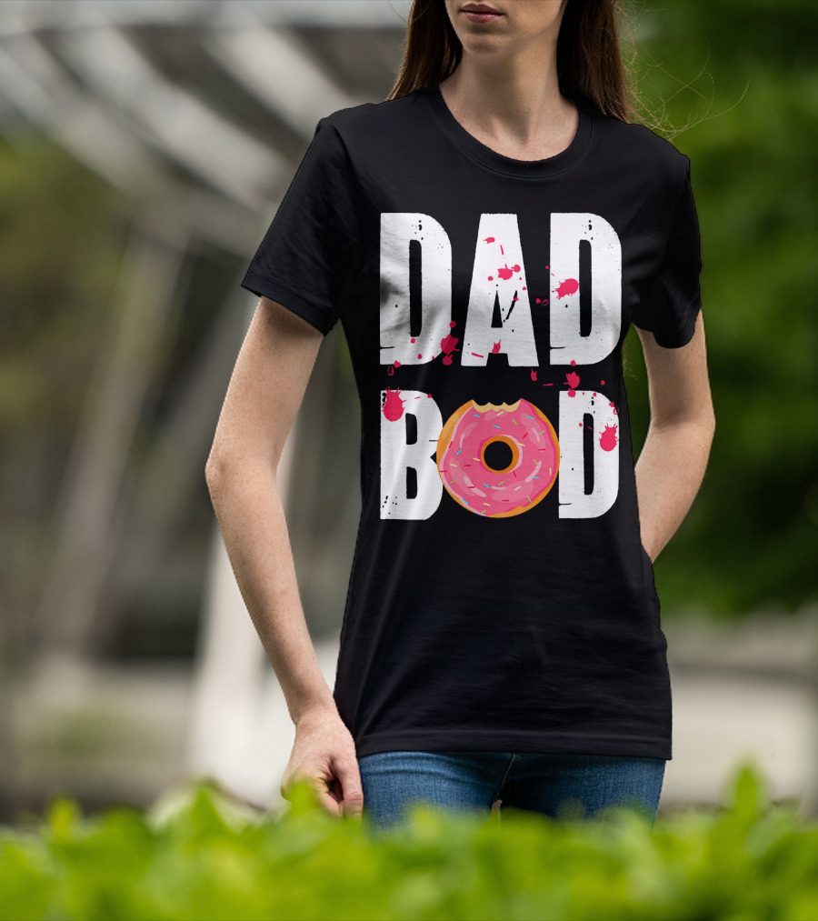 Dad Bod Donut Pink Sprinkle Humor T-Shirt