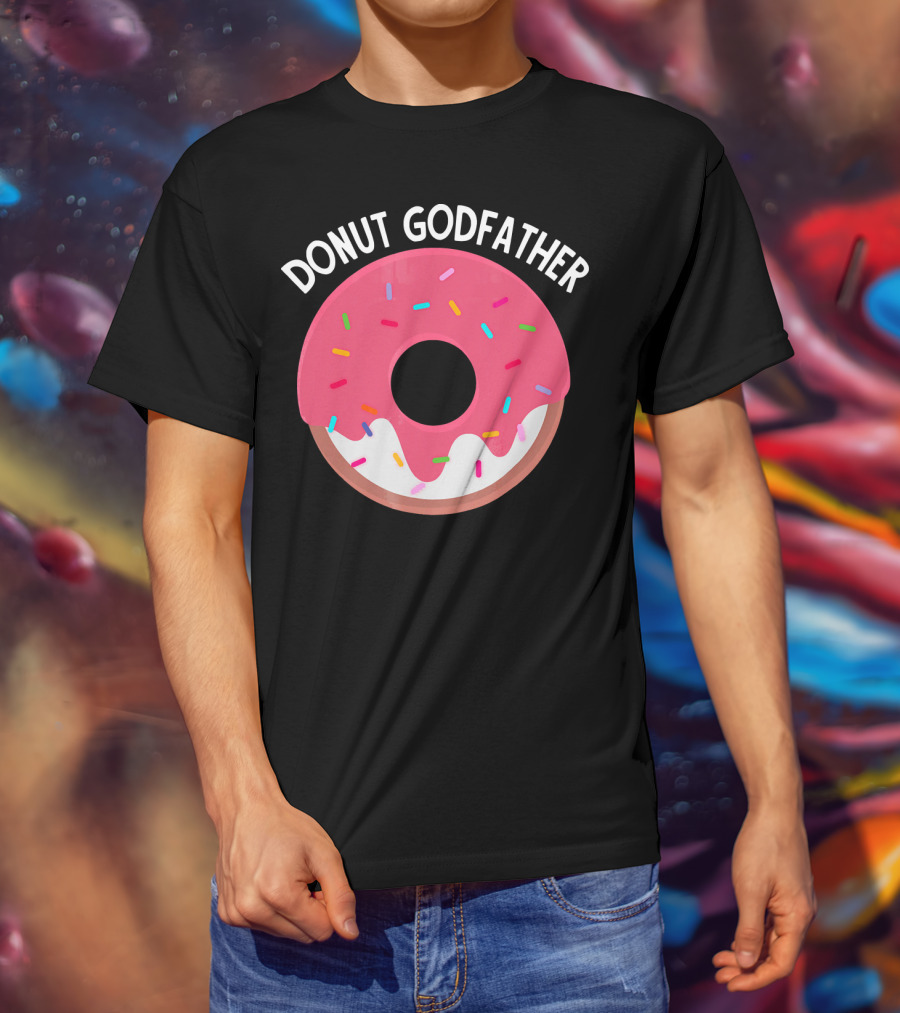 Donut Godfather Sprinkles Pink Donut T-Shirt