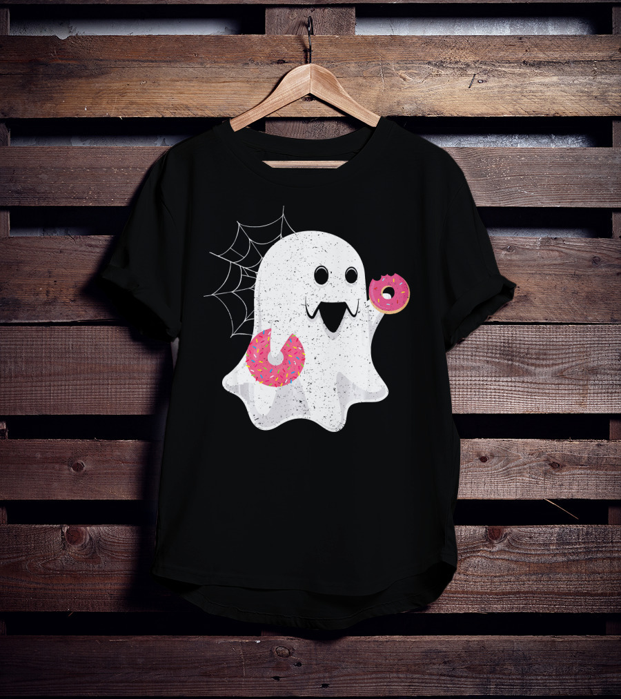 Ghost With Donut Halloween Costume Boy T-Shirt
