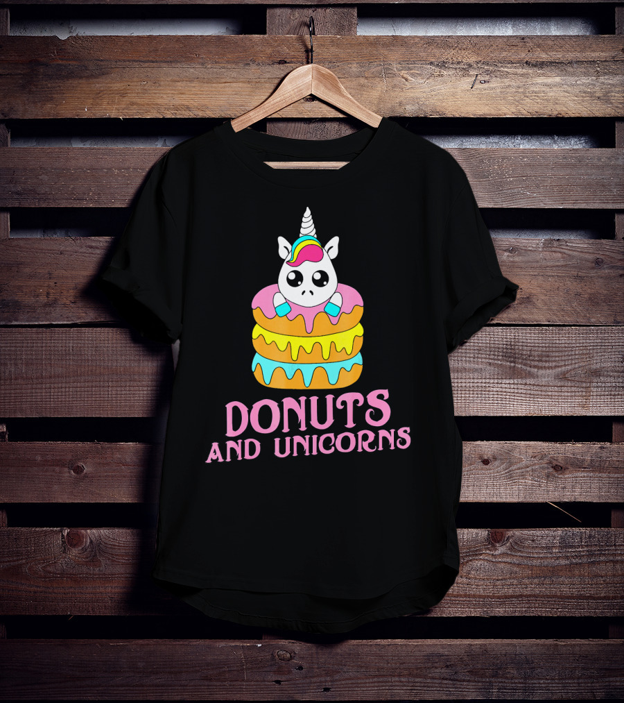 Donuts And Unicorns Sweet Foodie Lover Fantasy T-Shirt