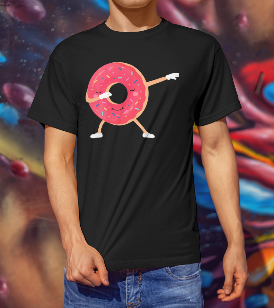 Dabbing Donut Sprinkles Funny Dance T-Shirt