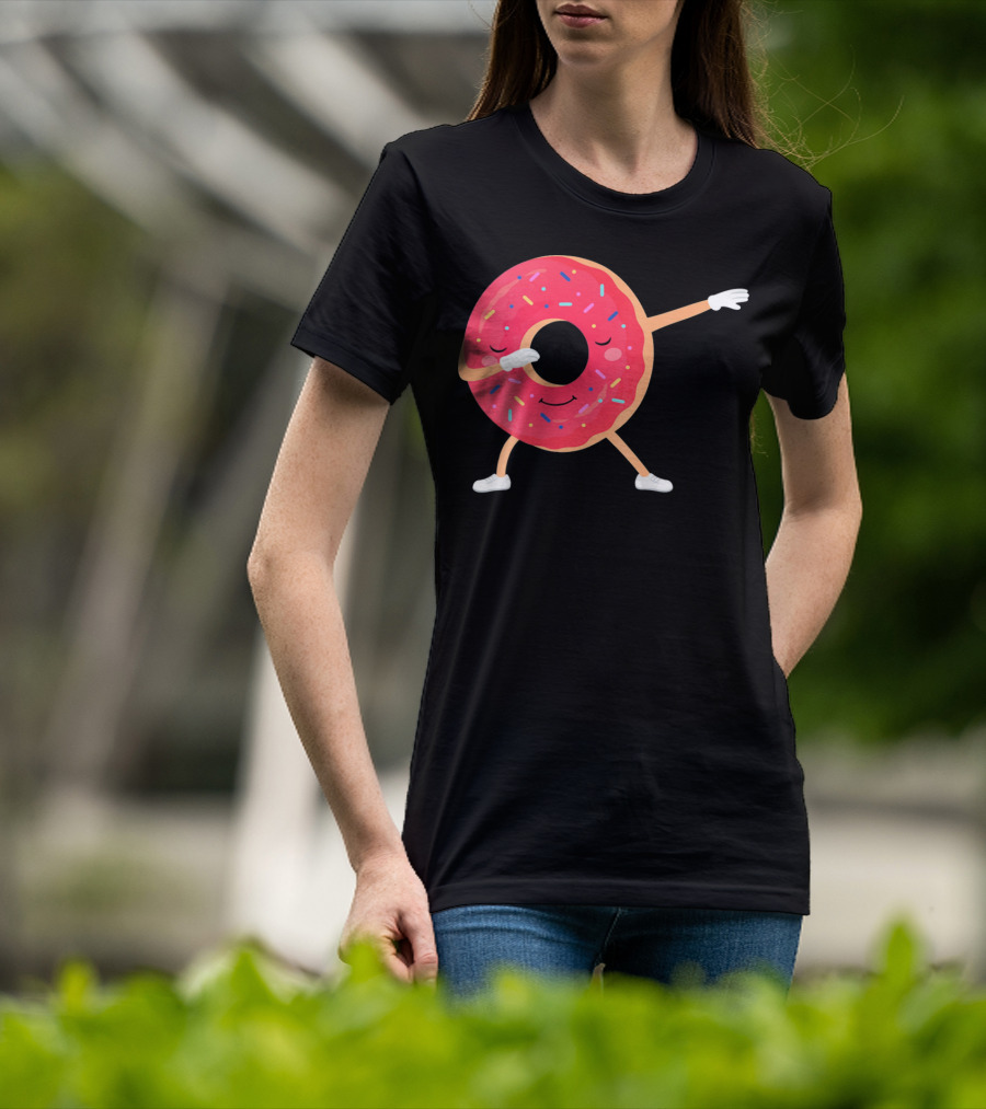 Dabbing Donut Sprinkles Funny Dance T-Shirt