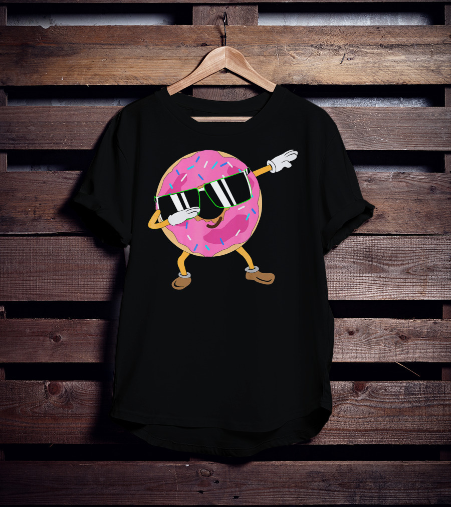 Cool Dabbing Donut Sprinkles Sunglasses Fun T-Shirt