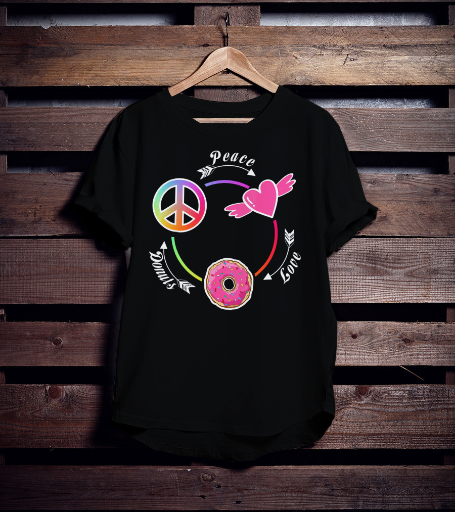 Peace Love Donuts Funny Donut I Love Donuts Lover T-Shirt