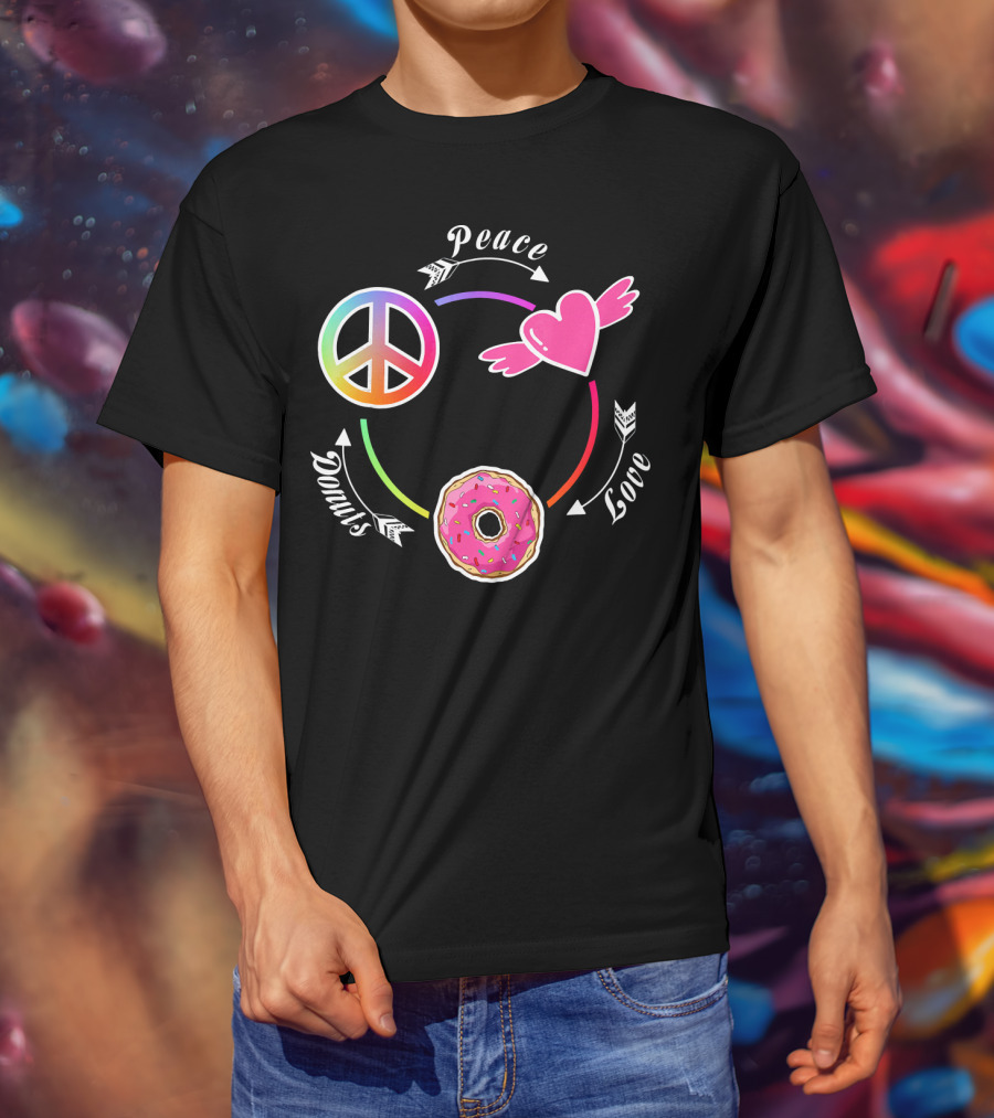 Peace Love Donuts Funny Donut I Love Donuts Lover T-Shirt