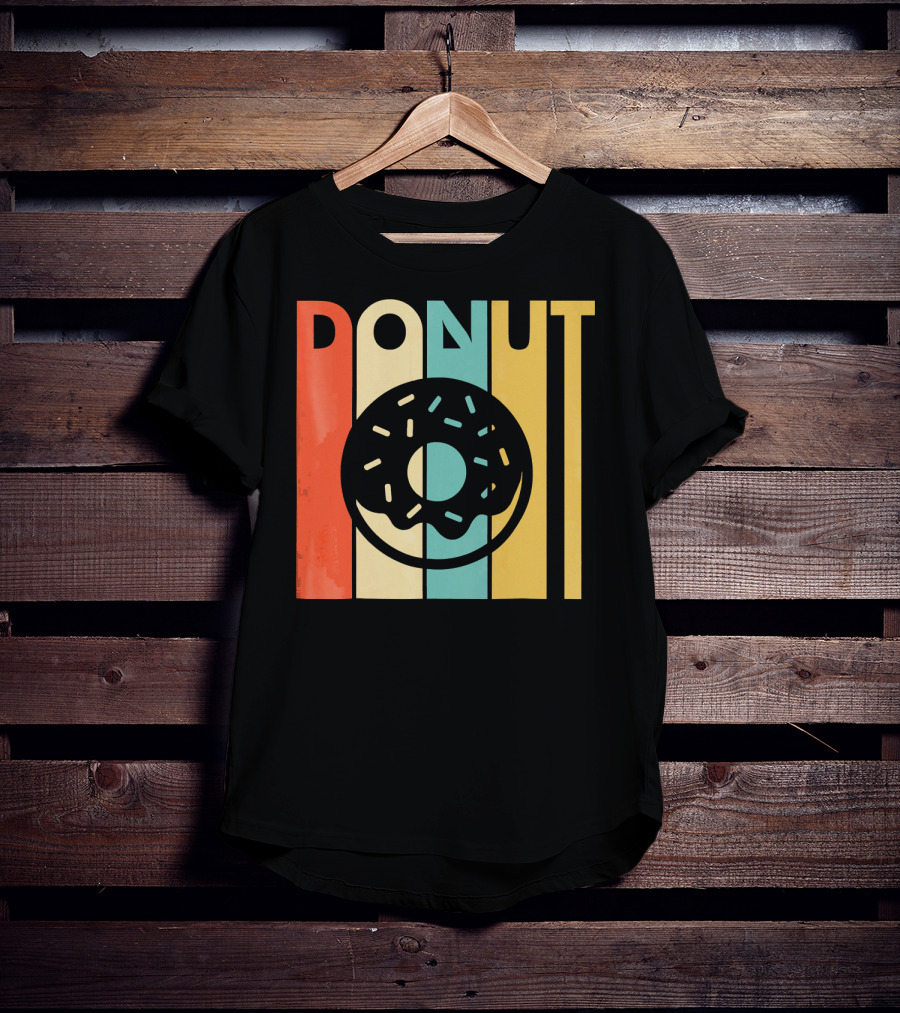 Vintage Style Donut Retro Stripes T-Shirt