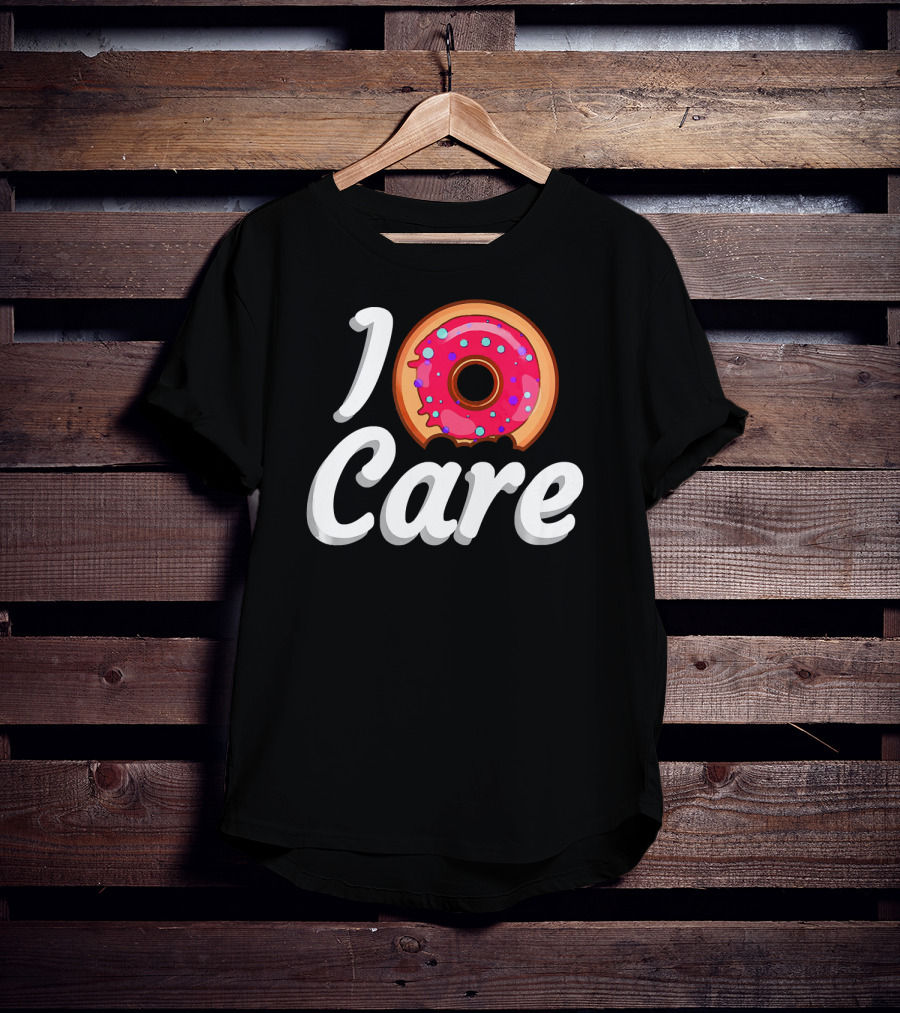 I Donut Care Funny Doughnut Lovers Pink Sprinkled Donut T-Shirt