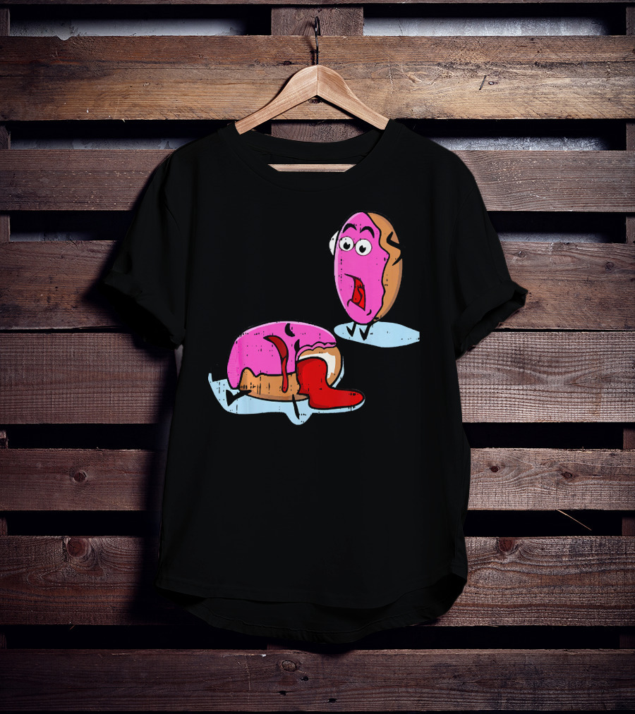Dead Doughnut Bite Funny Donut Joke Swee Comic Reaction T-Shirt